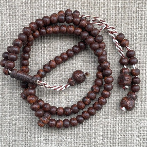 Handmade Pray Bead Dark Brown Real Wood Beads Tasbeeh Muslim Religious Beads - Picture 4 of 8
